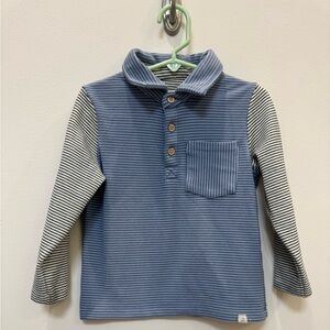 Kids Blue and White Striped Button Down Shirt